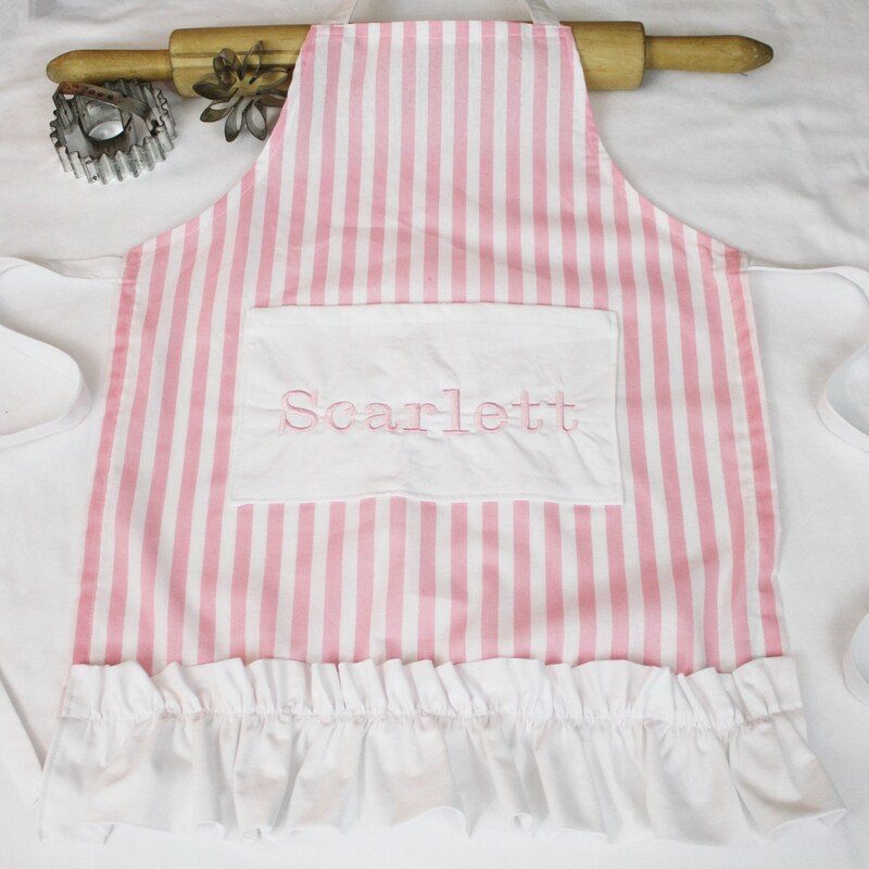 Pink Ruffle Apron - Etsy