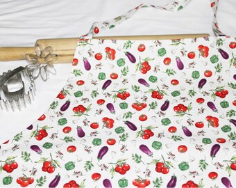 Plus Size Apron - Summer Veggies- ready to ship