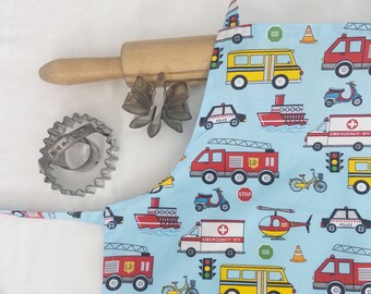 Emergency Vehicles Trucks Child Apron - ready to ship