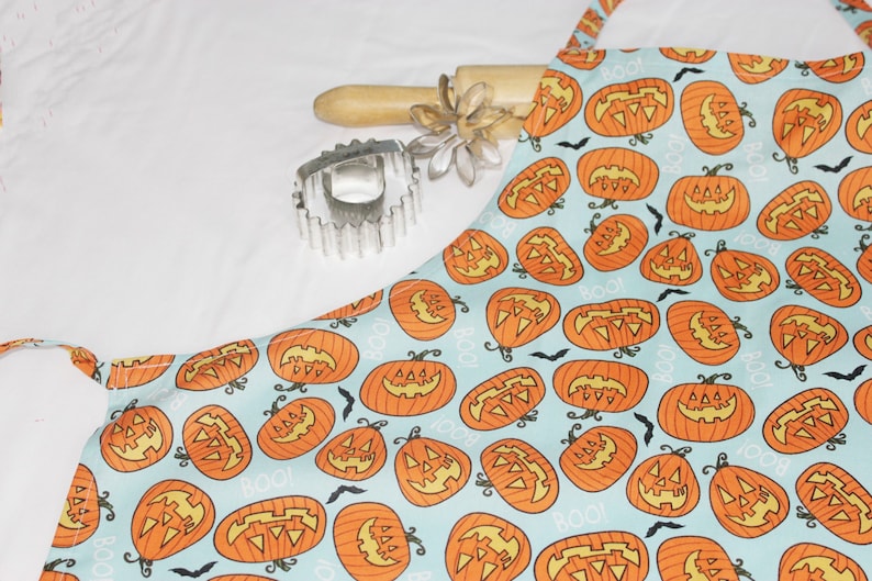 Halloween Jack o' Lantern Adult Apron ready to ship image 1