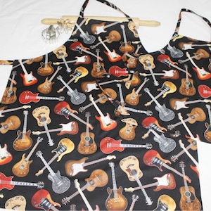 Father Son Acoustic and Electric Guitars Aprons - ready to ship