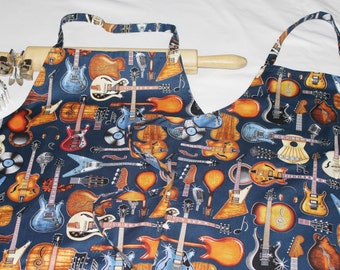 Father Son Guitars on Navy Aprons - ready to ship
