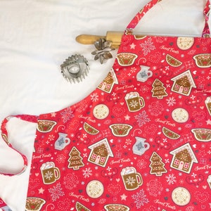 Christmas Cookies and Gingerbread Houses Adult Apron - ready to ship