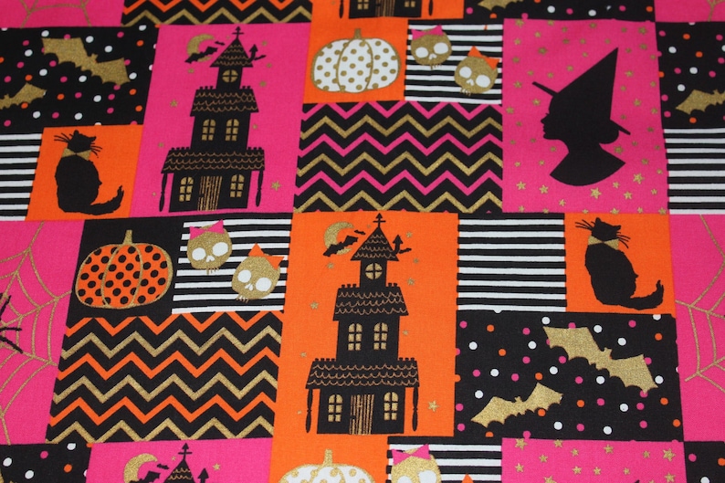 Halloween Orange and Pink Adult Apron ready to ship