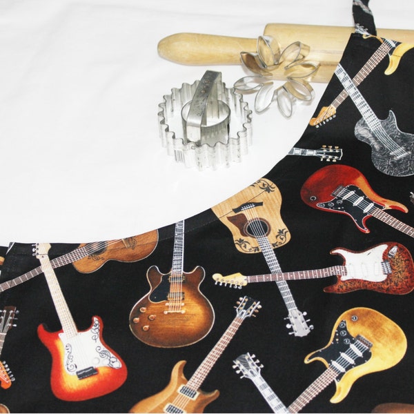 Acoustic and Electric Guitars Adult Apron - ready to ship