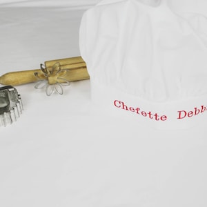 Personalized Adult Size White Chef Hat - Adjustable - made to order
