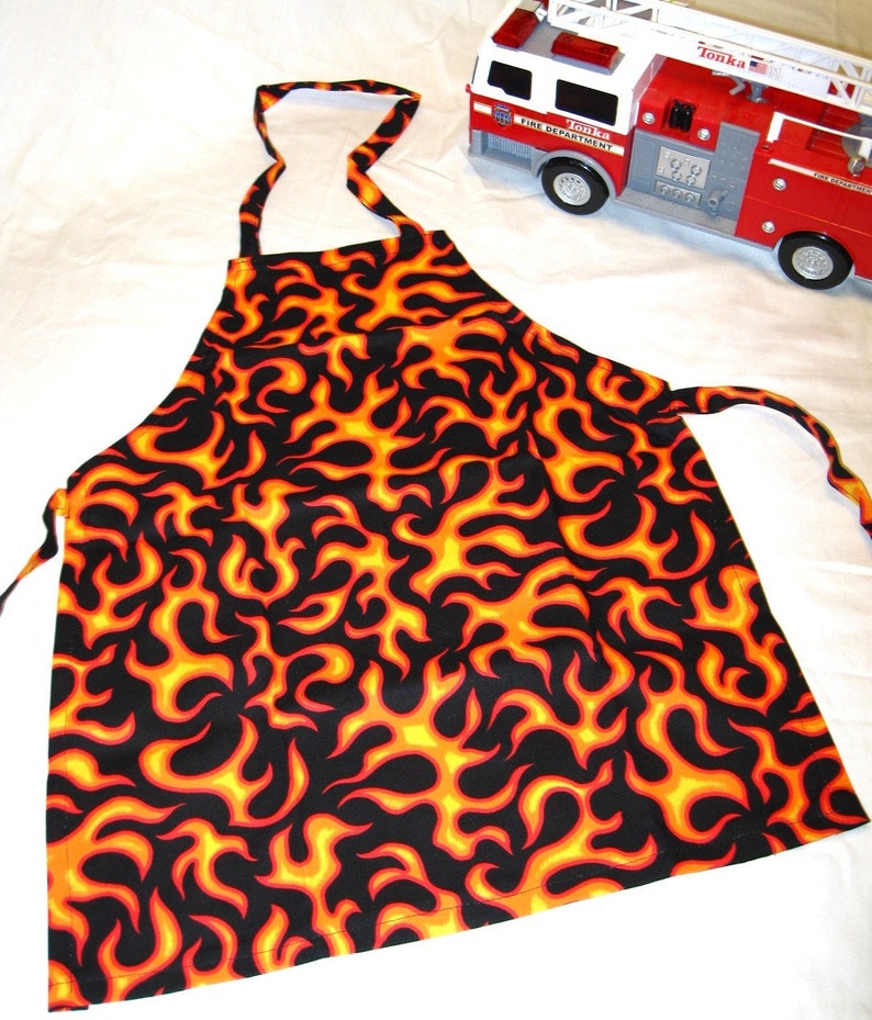 Flames Child Apron ready to ship image 1