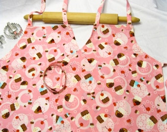 Tossed Cupcake Mother Daughter Aprons - ready to ship