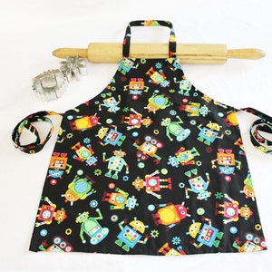 Robot Child Apron and Adjustable Chef Hat ready to ship image 4