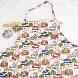 Plus Size Apron - Vintage Campers - ready to ship