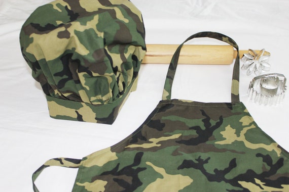 Camouflage ** approx 3-5 yrs and  5-8 yrs Childs Apron ** Army 