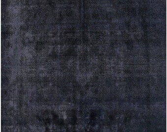 10x12 Vintage Overdyed Wool Rug – Hand-Knotted Purple Blue Geometric One of a Kind Area Rug