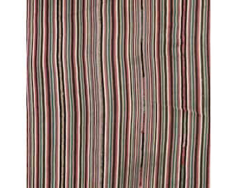 4x7 Vintage Handwoven Kilim Rug Traditional Wool Flatweave with Geometric Motifs — One-of-a-kind statement piece