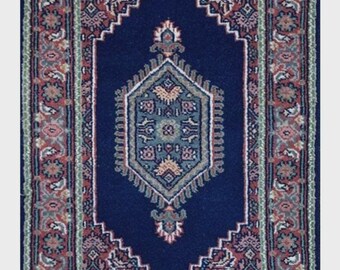 Hand-Knotted Wool Rug | 2x3 Bijar-Style Medallion Design
