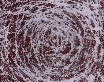 Vintage Overdyed Wool Rug 9x9 – Hand-Knotted Burgundy Lilac Geometric One of a Kind Area Rug