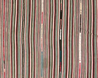4x5 Vintage Kilim Rug Handwoven Wool Flatweave Striped Design — One-of-a-kind statement piece