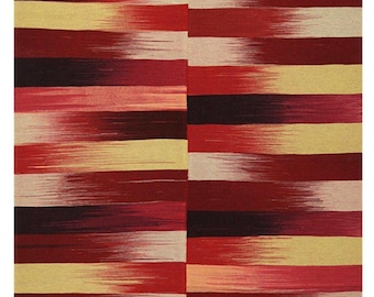 Handwoven Kilim Wool Rug | 5x7 Red Gradient Stripe Design