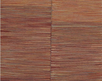 Handwoven Wool Kilim Rug – 3x4 Rust Striped Boho Carpet