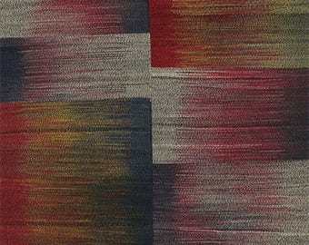 Handwoven 5x7 Wool Kilim Rug: Striped Boho Flatweave