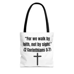 Christian Faith Tote Bag - Inspirational Quote, Bible Verse Bag, Gift for Believers, Religious Tote, Everyday Carryall