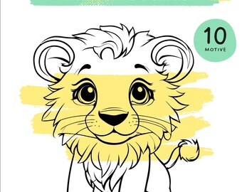 Digital Coloring Book – Coloring book with 10 cute animal motifs to print and use on your tablet (PDF Download)