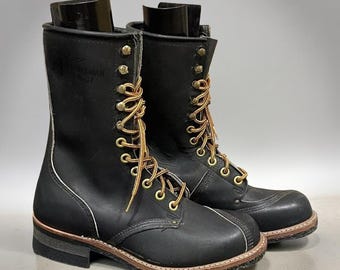 Vintage Men’s Georgia Logger Work Boots | Waterproof Composite Toe | Heavy-Duty Leather Workwear