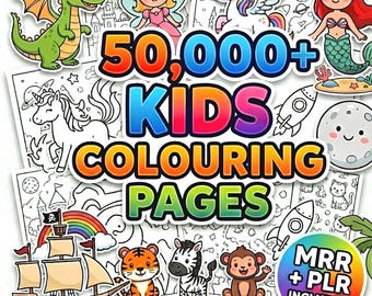50,000+ SVG Coloring Pages Bundle | PLR & MRR Resell Rights | Instant Digital Download