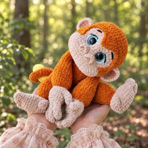 Söt apa virkmönster PDF, Amigurumi apa mönster, handledning för virkad gosedjur, bedårande apa gör-det-själv-mönster, present, Halloween, EN