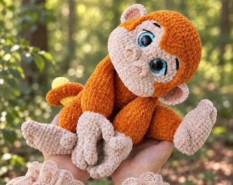 Cute Monkey Crochet Pattern PDF, Amigurumi Monkey Pattern, Stuffed Animal Crochet Tutorial, Adorable Monkey DIY Pattern, Gift, Halloween, EN