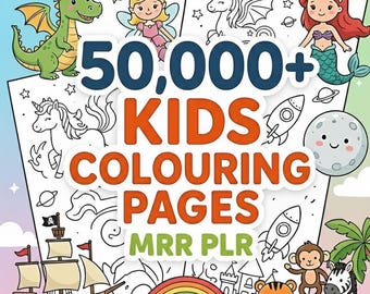 50,000+ SVG Coloring Pages Bundle | PLR & MRR Resell Rights | Instant Digital Download