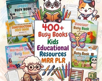 400+ Kids Learning Activities Bundle – PLR/MRR Educational Worksheets & Printable Templates | Editable in Canva