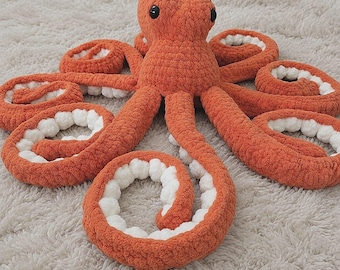 Giant Octopus Amigurumi Crochet Pattern | Cute Plush Toy, Snuggle Buddy, Bulky Yarn Pattern, Home Decor & Handmade , Halloween, Gift