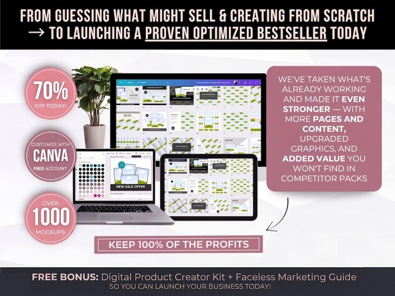 1400+ Etsy Listing Mockup Templates Bundle for Digital Products,Editable Canva Mockups for Etsy Listing, Etsy Product Image Mockup Templates image 5