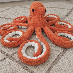 Giant Octopus Amigurumi Crochet Pattern | Cute Plush Toy, Snuggle Buddy, Bulky Yarn Pattern, Home Decor & Handmade Gift, Halloween