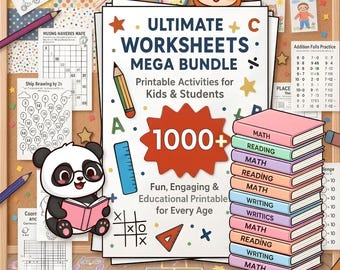 Kindergarten & 1.Klasse Mega Workbook - 1000+ Mathe- und Leseaktivitäten