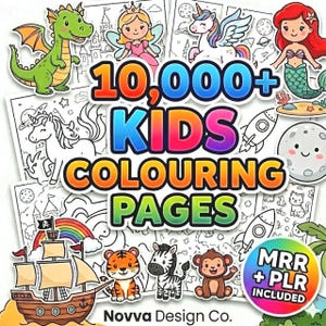10.000+ Malvorlagen Mega Bundle PLR Kinder & Erwachsene, Geschenk