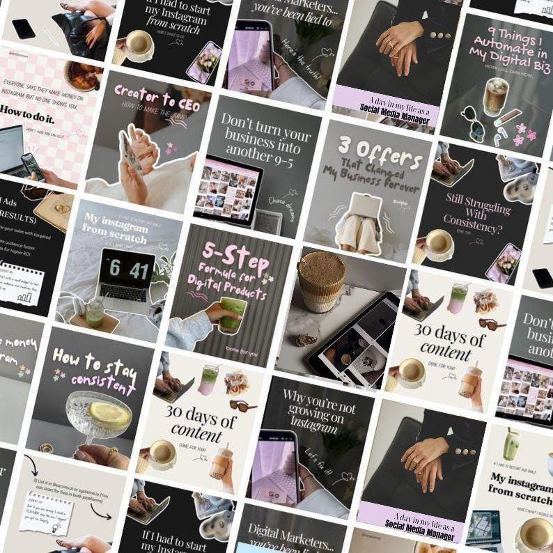 400+ Instagram Carousel Templates | Canva Editable | PLR & MRR | Social ...