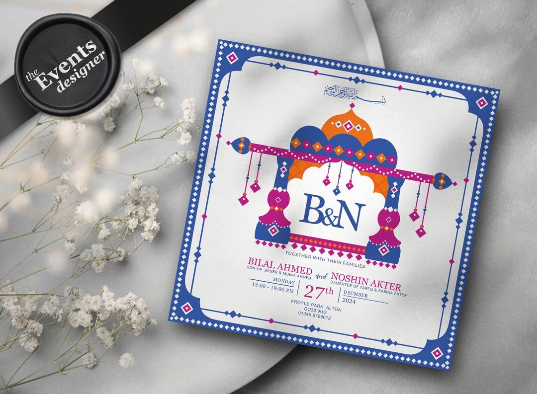 Palki Wedding Invitation: Traditional Indian Design (digital Download ...