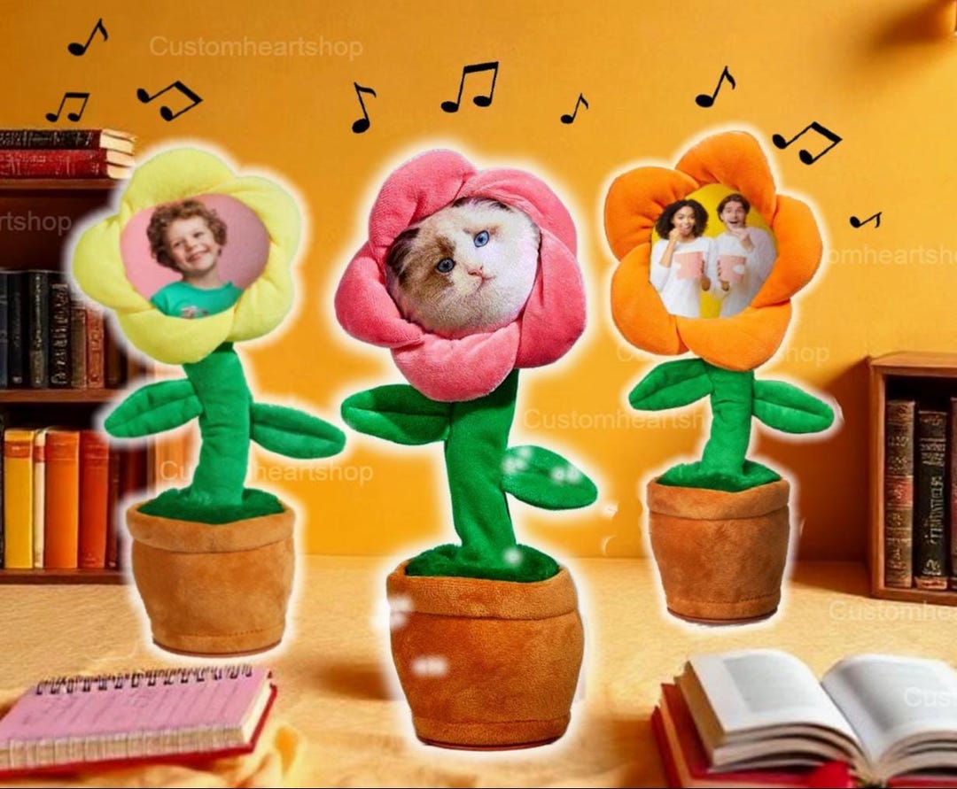 Dancing Custom Flower Custom Photo Dancing Flower Recording Music, Toy Flower Singing ...
