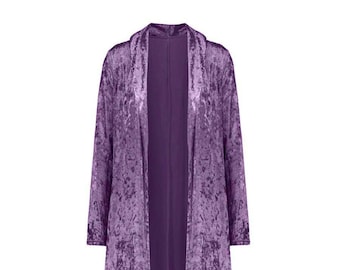 liliac velvet long cardigan, velvet coat, long cardigan, velvet kimono, liliac duster, street style look, 90's style outfit trendy coat