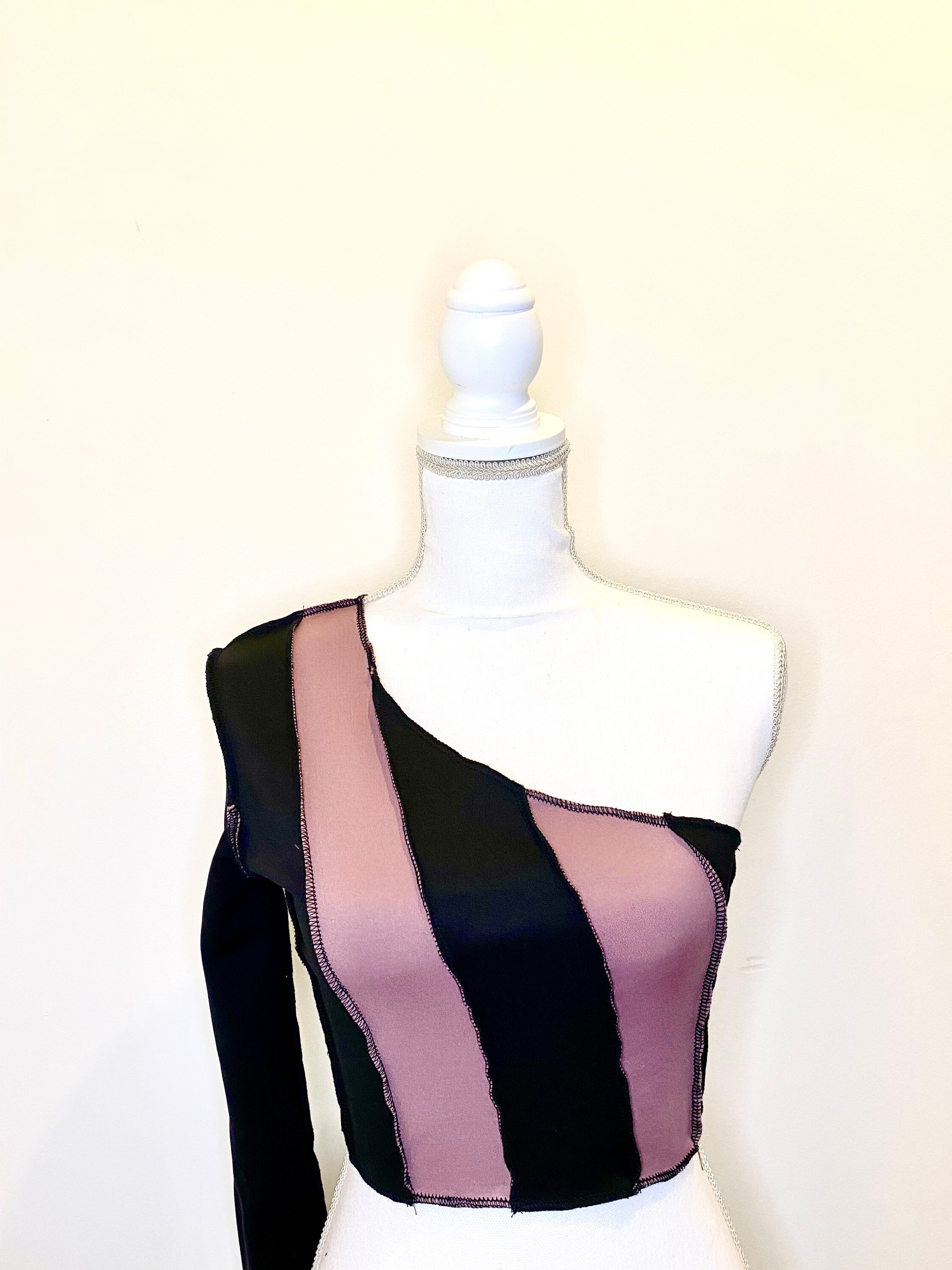 Y2k Top Black Pink Contrast Ribbed Stitching Crop Top - Etsy