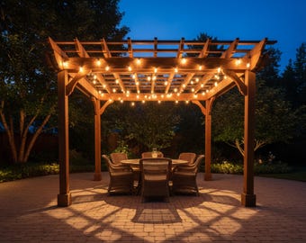 DIY 10x10 Pergola Plans | Modern Outdoor Patio Pergola Design | Backyard Woodworking PDF | Freestanding Garden Shade Structure Plans