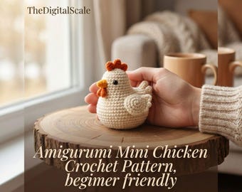 Mini Amigurumi Chicken Crochet Pattern Easy No Sew Beginner Plush PDF