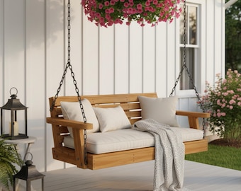 DIY Porch Swing Plan: Farmhouse Woodworking Project (PDF Download)