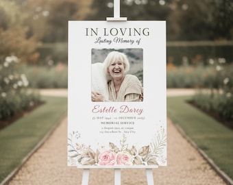 Elegant Funeral Program Template: Canva Editable Memorial (Instant Download)