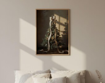 Christmas Wall Art Winter Landscape Farmhouse Print Cozy Minimalist Festive Nature Holiday Decor