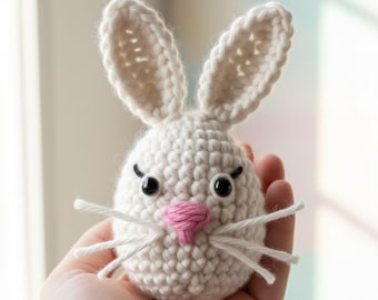Crochet Bunny Easter Egg Pattern Amigurumi Bunny Plush Rabbit Toy Spring Decor PDF