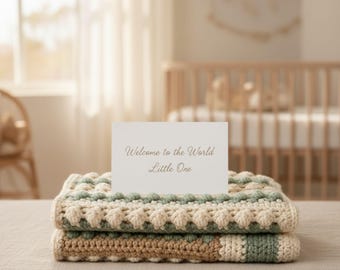 Baby Blanket Pattern Crochet PDF – Modern Unisex , Easy Beginner-Friendly , For Newborn Baby  Receiving Gift