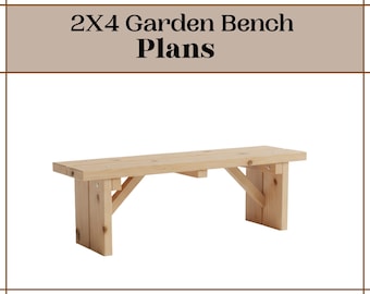 DIY Patio Bench Plans: Simple 2x4 Garden Outdoor Bench (Instant PDF Download)