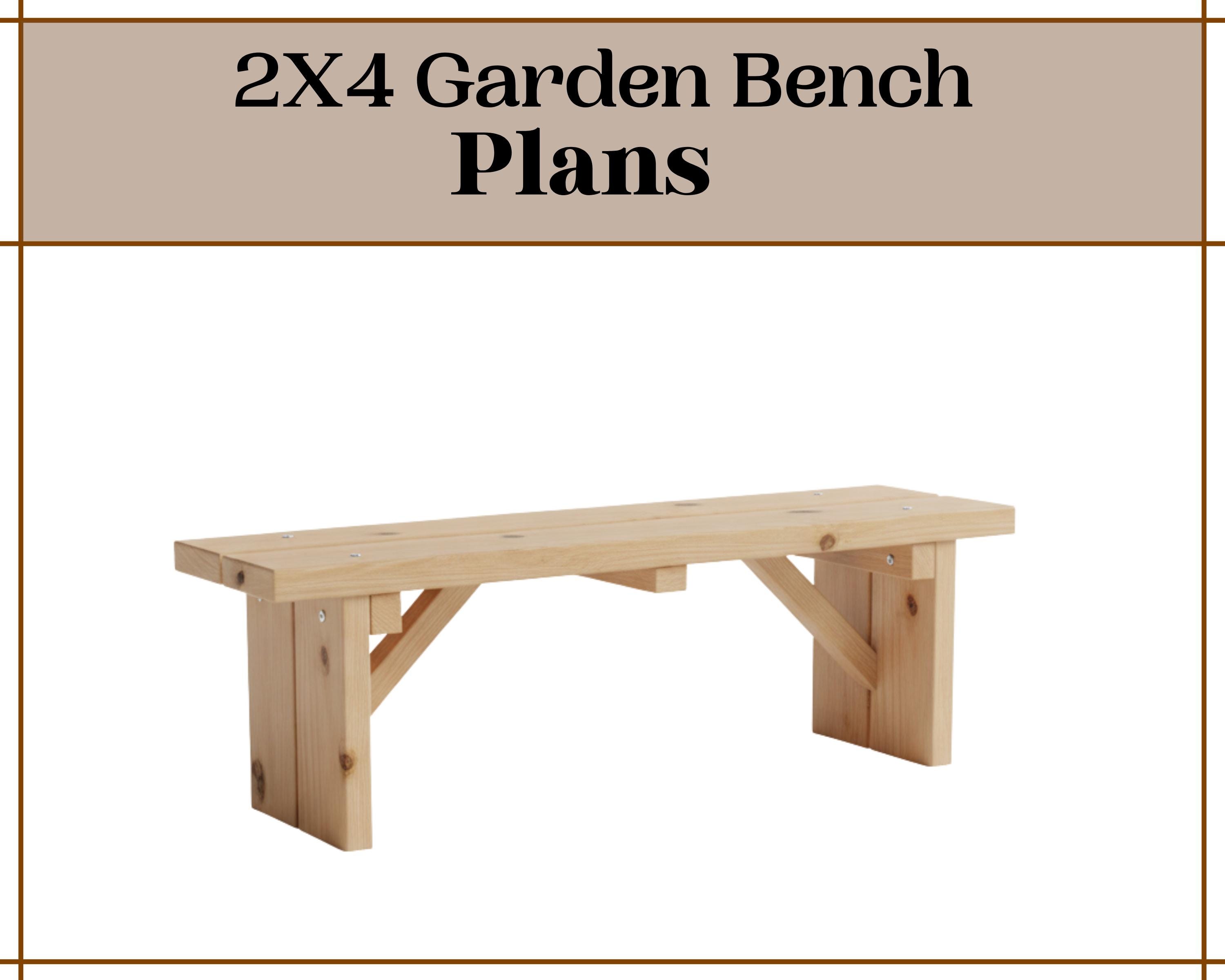 DIY Patio Bench Plans: Simple 2x4 Garden Outdoor Bench (instant PDF ...